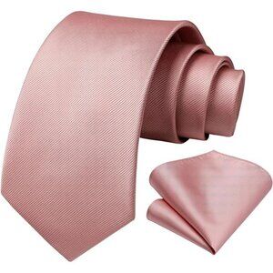 Mens Ties Solid Color Ties for Men Formal Necktie with Pocket Square Set Satin